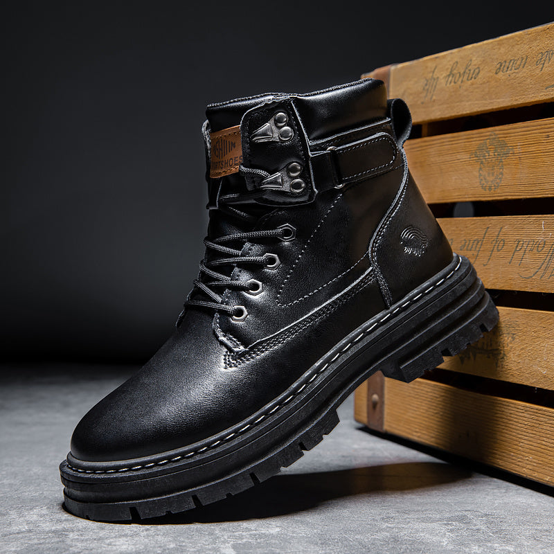 Men's Round Toe Lace up Boots for Winter
