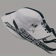 Love Ribbon Laced Up Bucket Hat