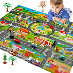Kids Traffic Game Map Play Mat Kids Carpet Rug