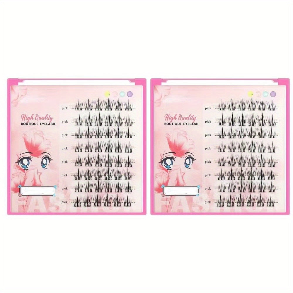 Natural Sunflower Cluster Lashes, Long Lasting, 8 Rows