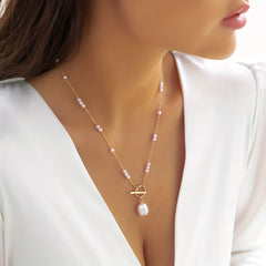 Baroque Faux Pearl Pendant Necklace