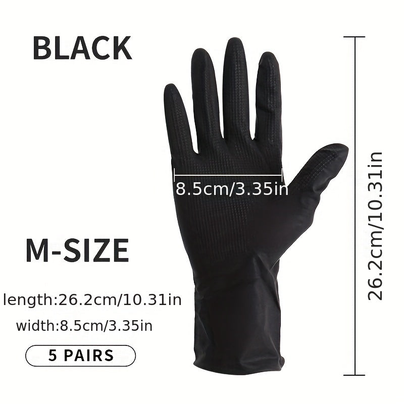 5 Pairs Reusable Hair Dye Gloves - Thick Rubber Latex for Hair Application