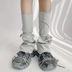 Solid Strappy Leg Warmers Y2K Flare Socks