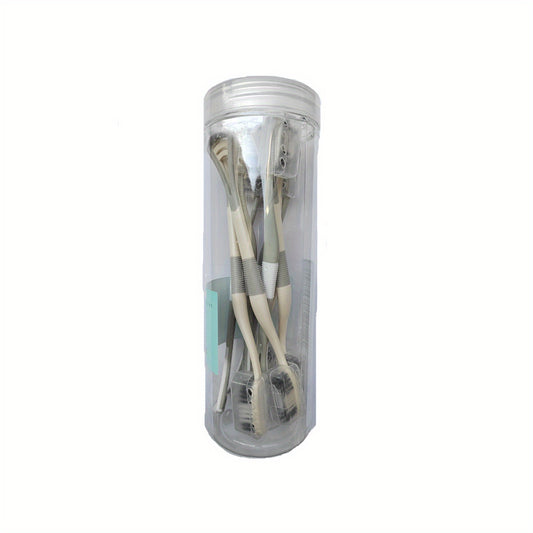 8pcs Soft Toothbrush Set with Tongue Scraper - Gentle Mouth Cleaning