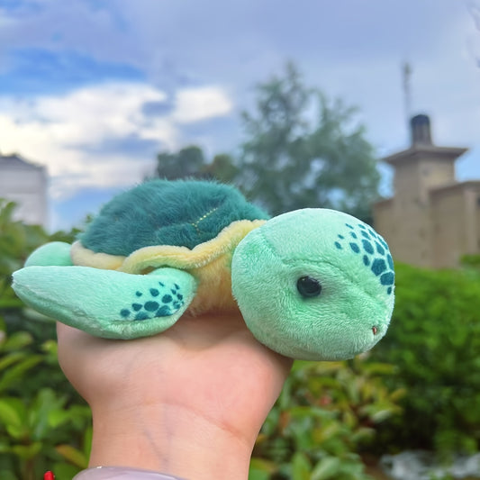 Mini Sea Turtle Stuffed Animal Realistic Shell Texture Plushie for Kids