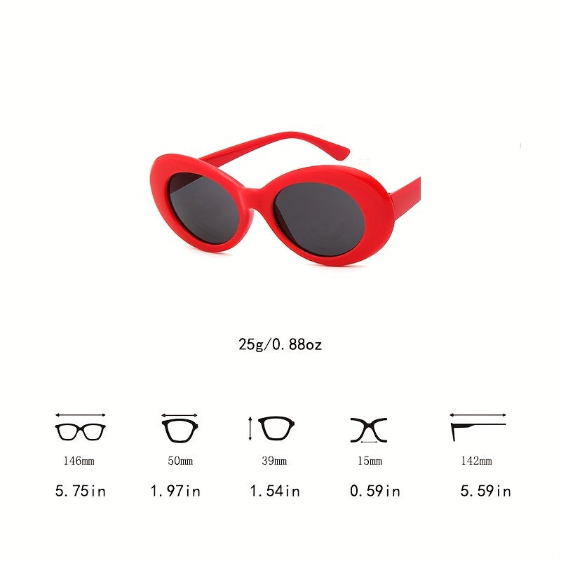 Y2K Oval Sunglasses Women Men Beach Party Club UV400
