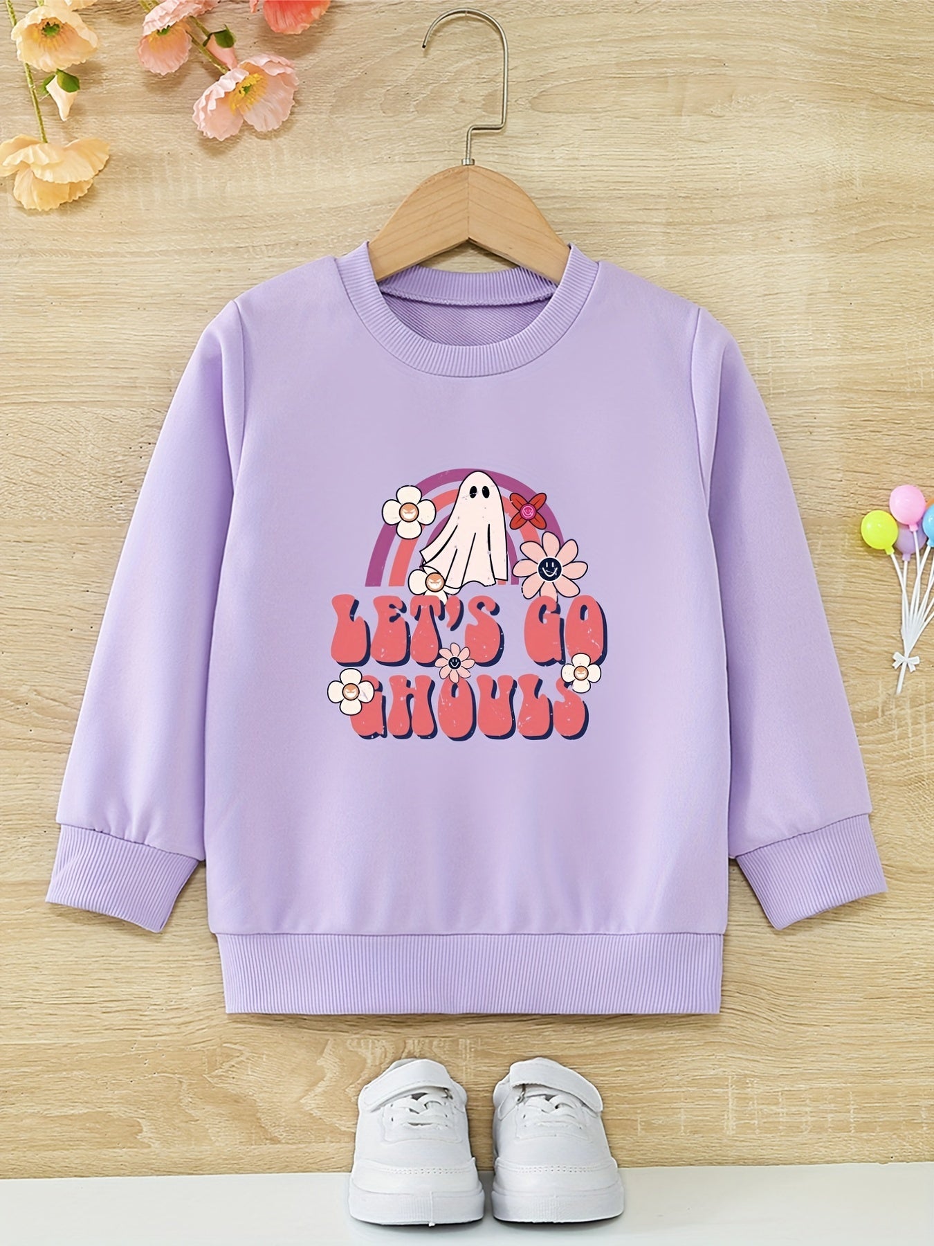 Floral Ghost 'Let's Go Chouls' Girls Sweatshirt