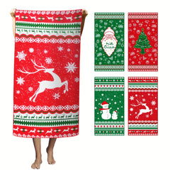 Christmas Style Beach Towel Quick Drying Bath Towel Absorbent Skin Friendly