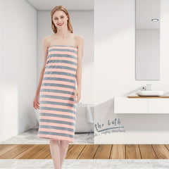 Striped Pattern Microfiber Bath Sheet Soft Absorbent Towel