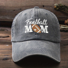 FOOTBALL MOM Embroidery Baseball Cap Distressed Dad Hat for Women
