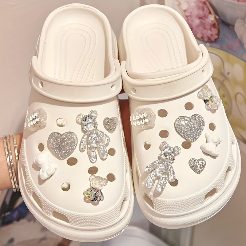 12pcs 3D Bear Shoe Charms Slipper Accessories Ornaments