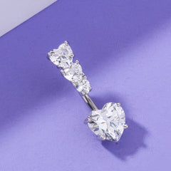 Heart Shape Zircon Belly Button Ring for Women