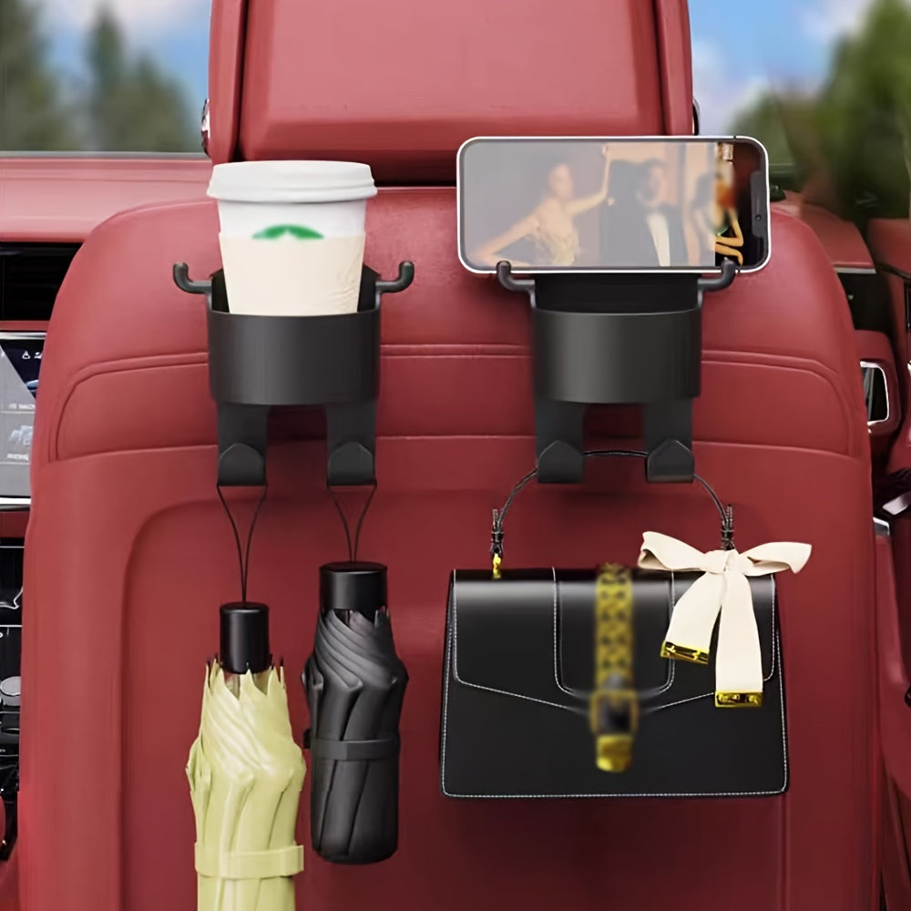 Car Seat Cup Holder Storage Box With Hook for Beverage Cups