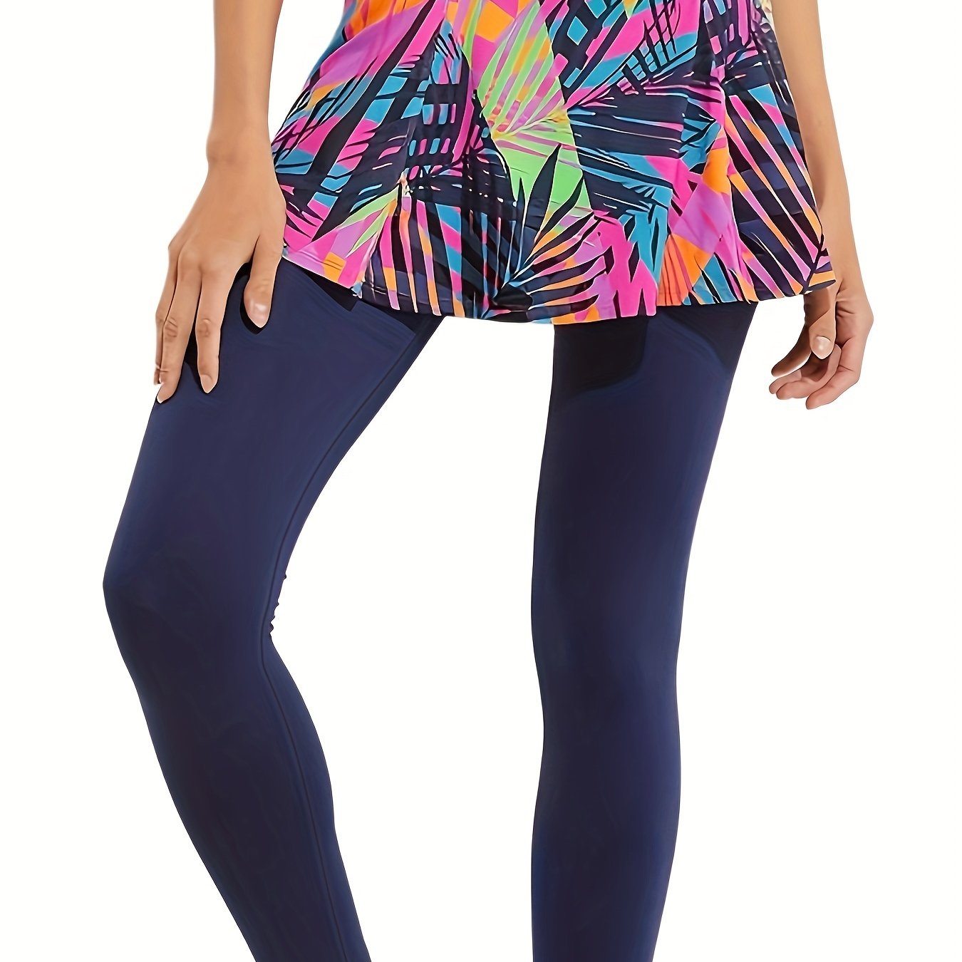 Leaf Graphic Tennis Leggings Skorts With Pockets Quick drying for Fitness