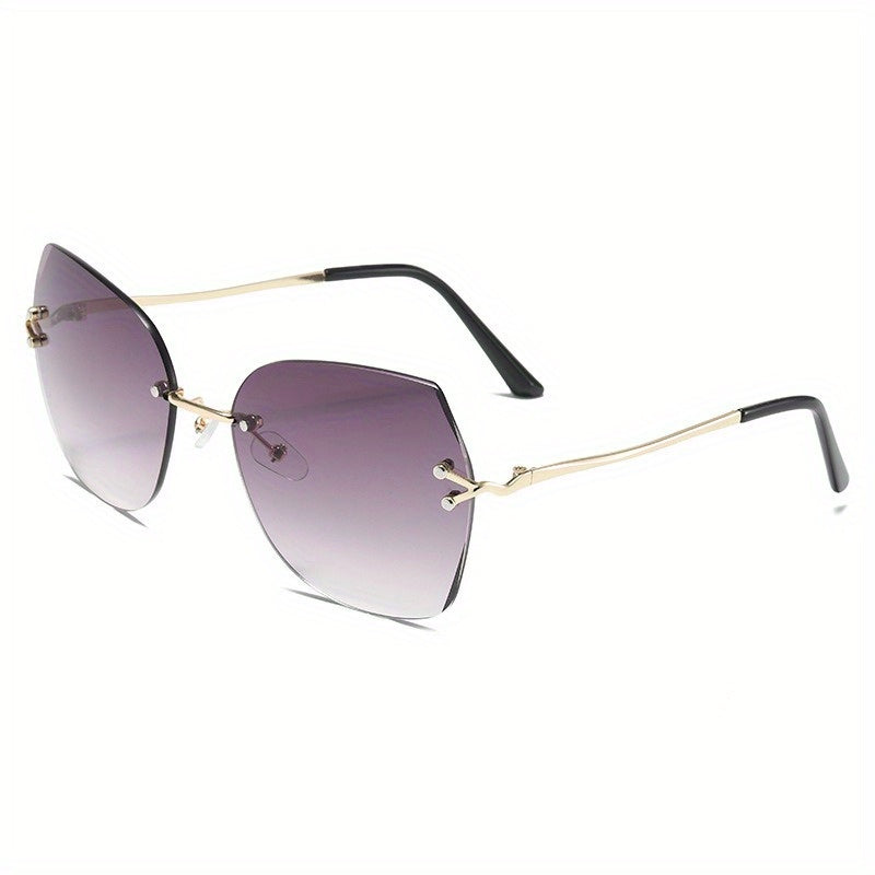 Ombre Rimless Sunglasses UV400 Sun Shades for Women