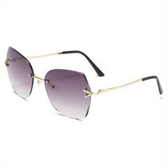 Ombre Rimless Sunglasses UV400 Sun Shades for Women