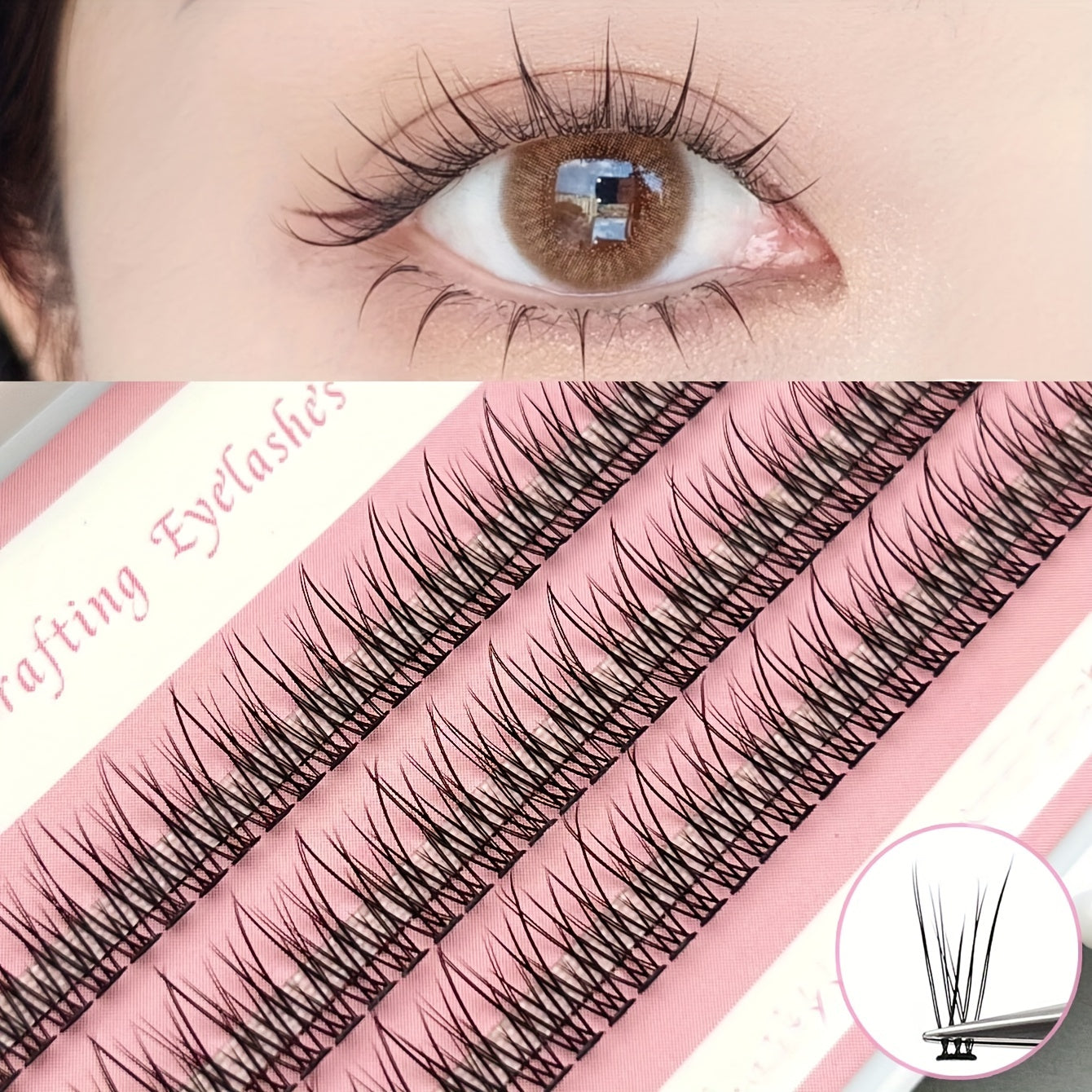 Mikiwi 120Pcs Mermaid Tail Fishtail Cluster Lashes Individual False Eyelashes