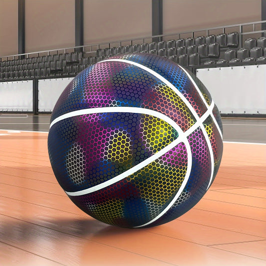 No 7 Reflective PU Basketball for Competition and Training