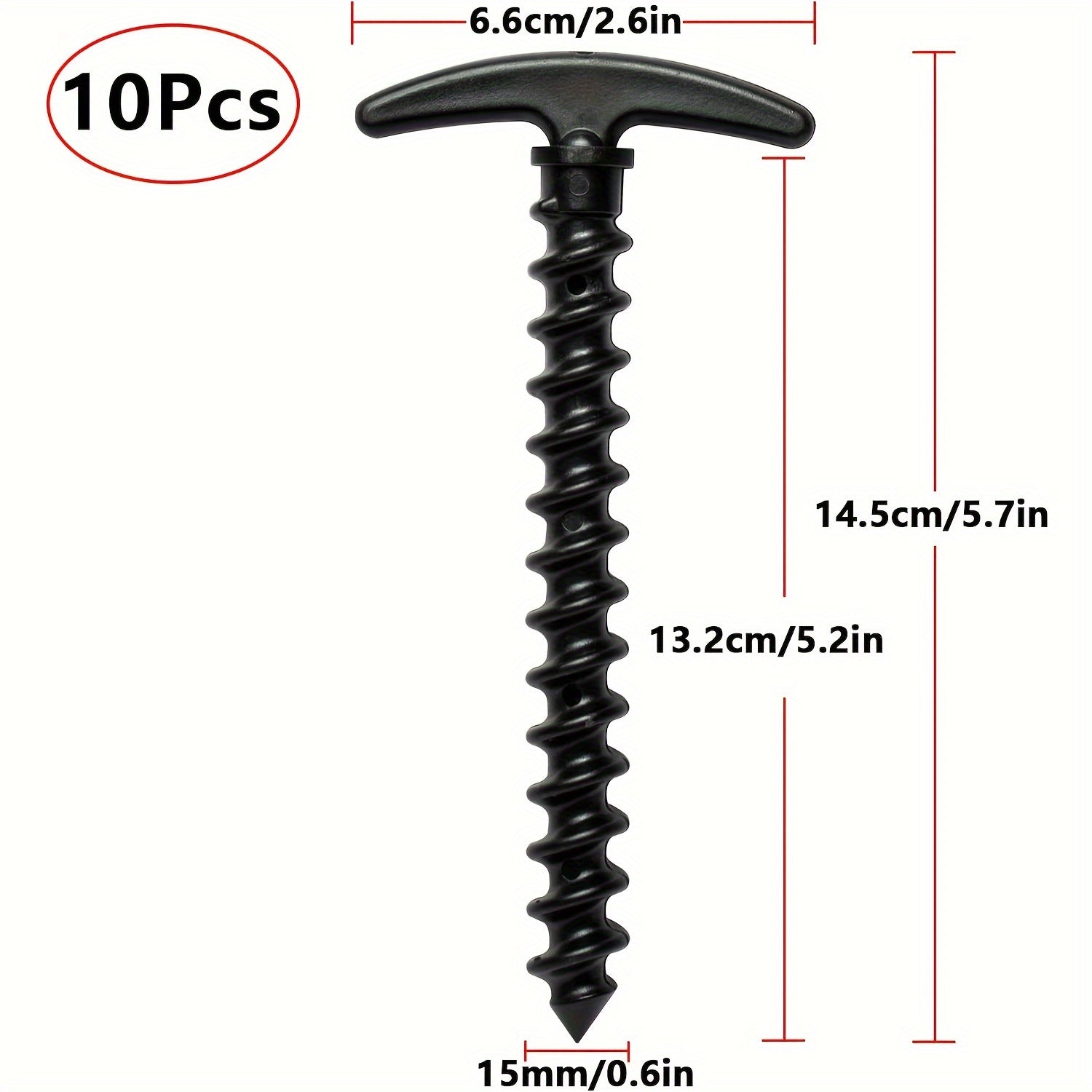 10pcs Tent Stakes Ground Anchors Pegs 14 T Shape Spiral Stakes Camping