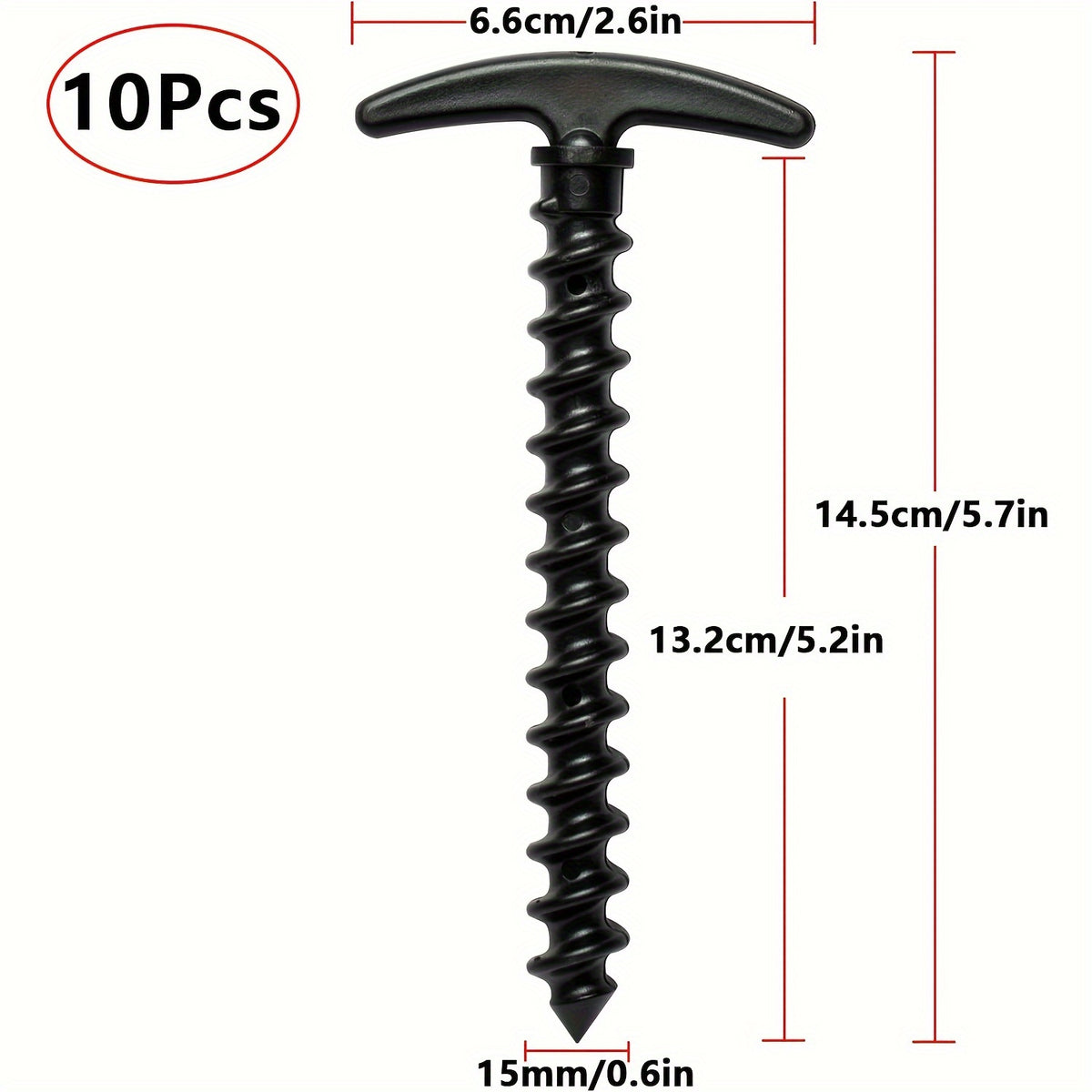10pcs Tent Stakes Ground Anchors Pegs 14 T Shape Spiral Stakes Camping