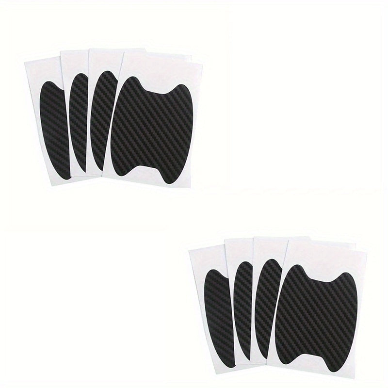 8pcs Carbon Fiber Car Door Handle Protector Anti Scratch Sticker