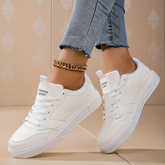 Versatile Faux Leather Skate Shoes Non Slip Sneakers