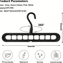 5pcs Multifunctional Closet Organizer with 9 Hole Coat Hanger