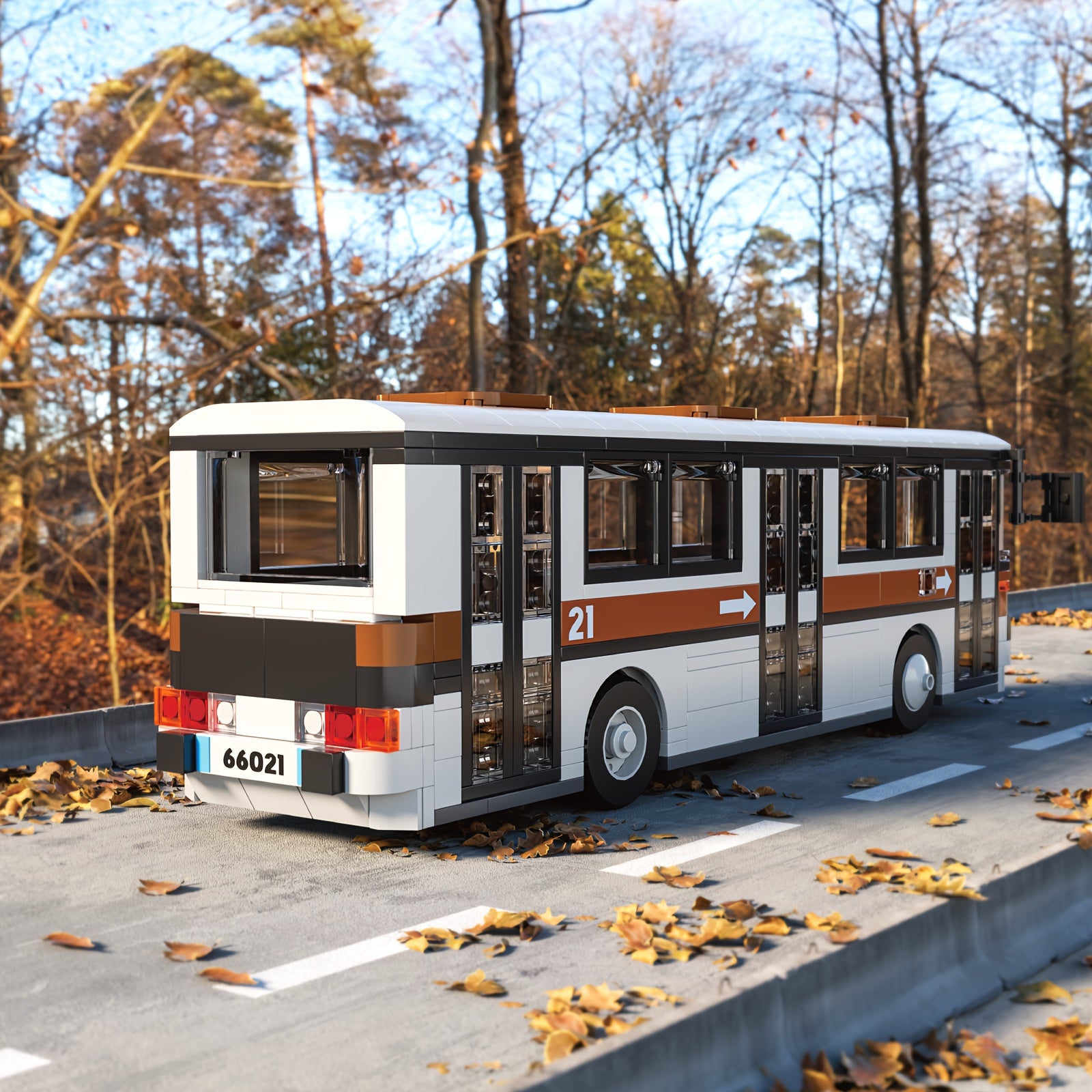 City Bus Model Vehicle Building Block Set Toy Kit