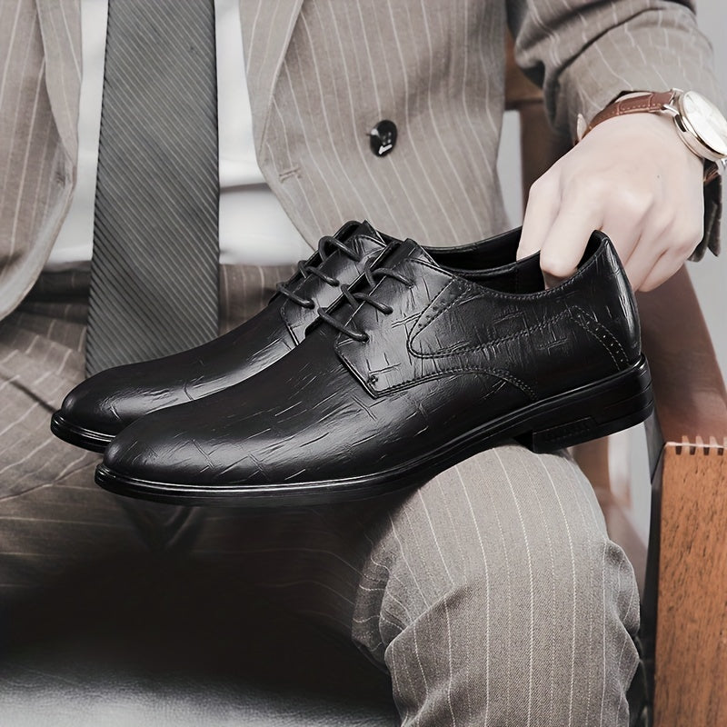 Men's Leather Derby Shoes British Style Wear Resistant
