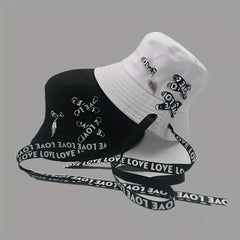 Love Ribbon Laced Up Bucket Hat
