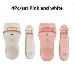 Mini Eyelash Curler Set - 4pcs Cat Claw Curler, Wide Angle Curler, Precision Cur