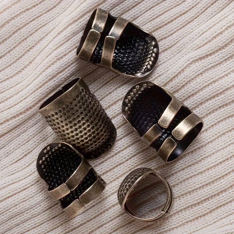Adjustable Copper Finger Cots Sewing Thimbles Hand-Stitched Cross Stitch Finge