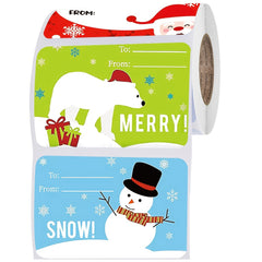 500pcs Christmas Gift Tags Stickers Santa Claus Self Adhesive