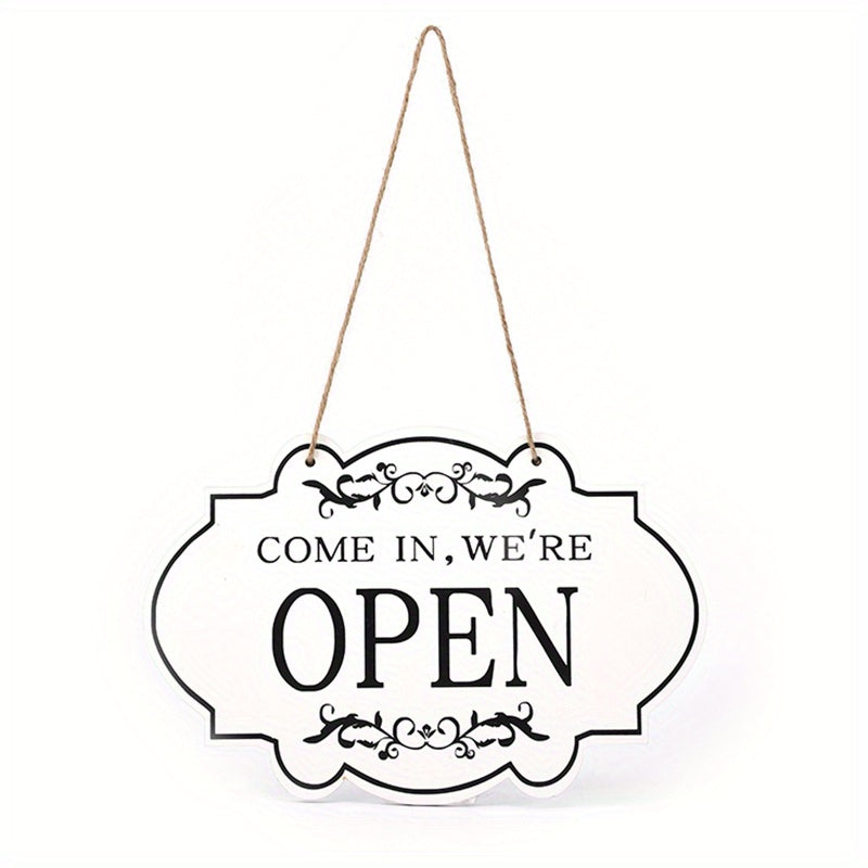 Double sided Door Sign Wooden OPEN CLOSED Bar Shop Sign