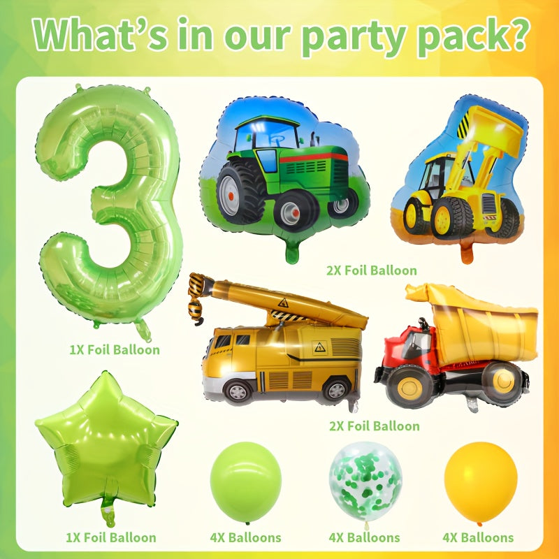 18pcs Tractor Birthday Party Supplies Construction Birthday Decorations