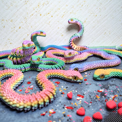 3D Printed Gradient Snake Toy with Movable Joints - ADHD Aid