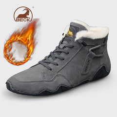 Men's Thermal Winter Shoes Lace-up Boots with Fuzzy Lining