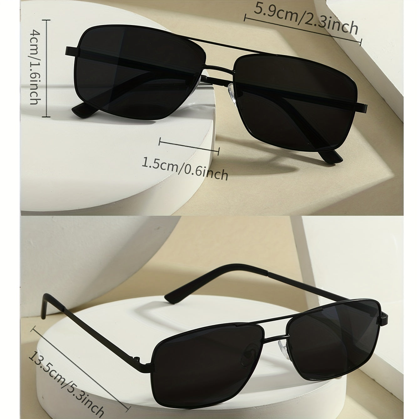 Men's Square Frame Sunglasses UV Protection