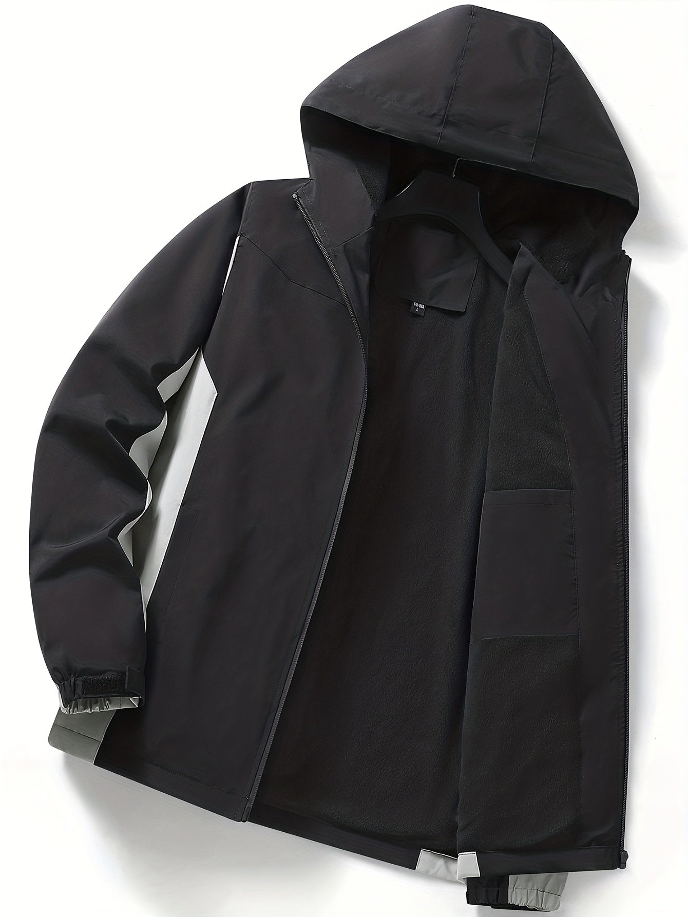 Boys Windbreaker Fleece Lined Hooded Jacket Zip Up Waterproof Coat