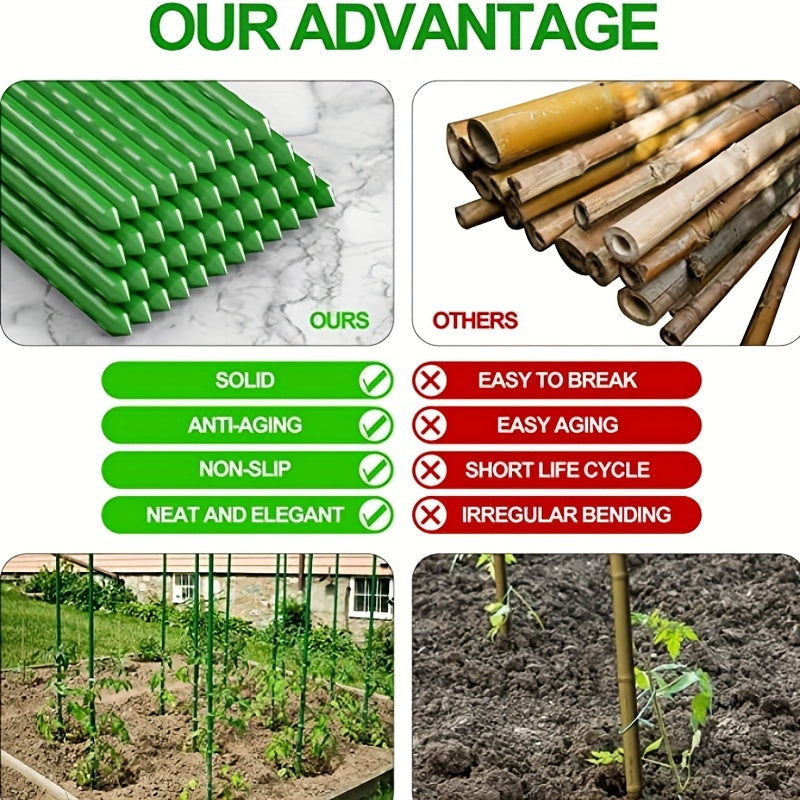 10pcs Coated Steel Plant Stakes 60cm Garden Tool Supplies Plant Holder