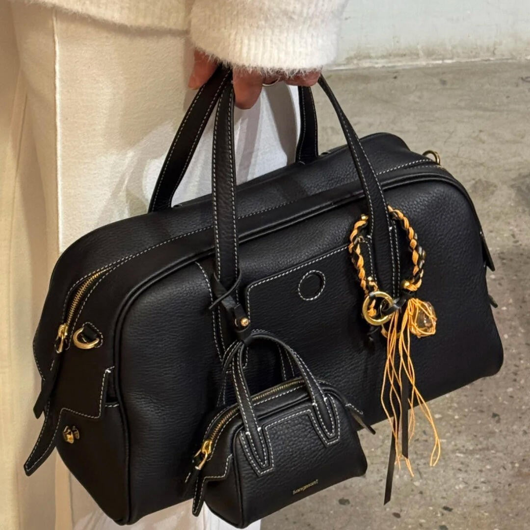 Retro Bowling Crossbody Bag with Matching Keychain Pouch