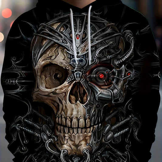 Skull 3D Print Hoodies For Men Graphic Hoodie Comfy Loose Pullover
