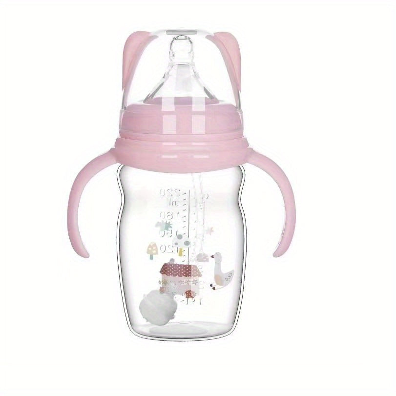 220ml 7.4oz Cartoon Baby Bottle Anti Colic Non Collapse Nipple