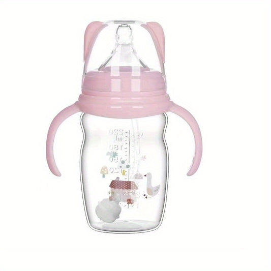220ml 7.4oz Cartoon Baby Bottle Anti Colic Non Collapse Nipple