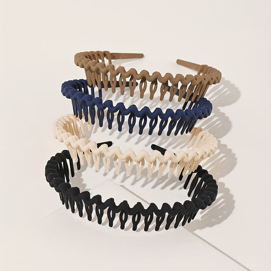 4pcs Waves Hair Band Nonslip Headband for Women Men
