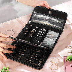 Foldable Jewelry Storage Bag Travel Roomy Earrings Ring Organizer