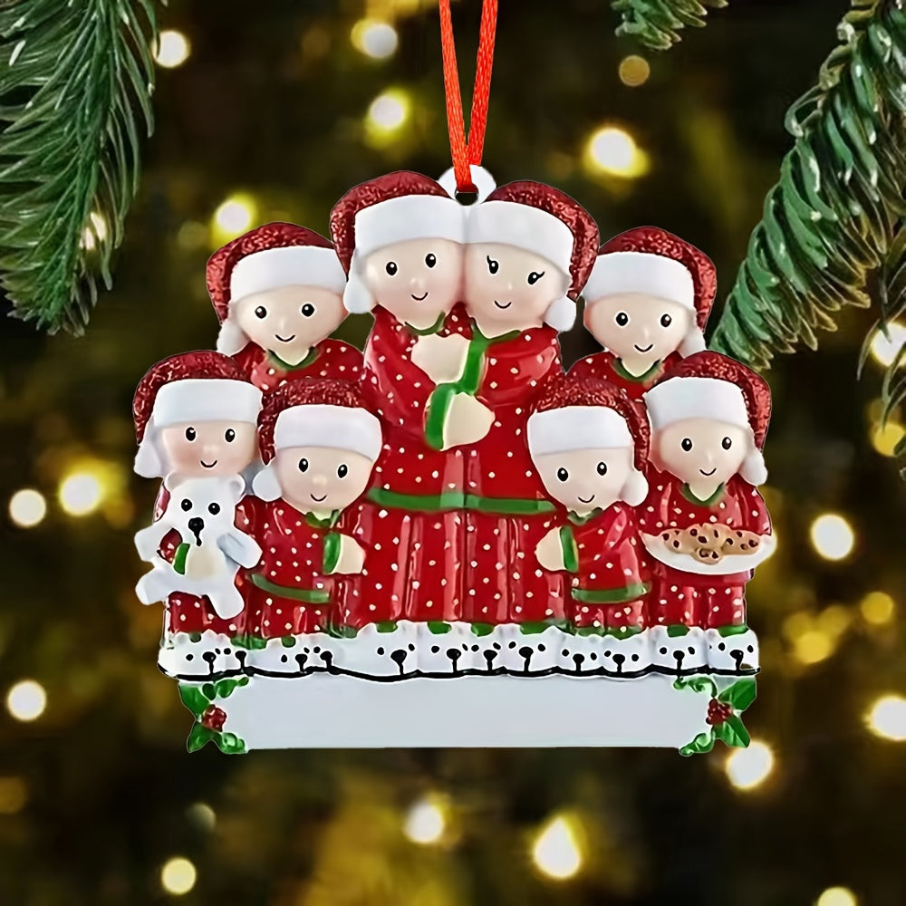 Family Matching Christmas Ornaments DIY Resin Holiday Decorations with Blessings