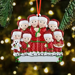 Family Matching Christmas Ornaments DIY Resin Holiday Decorations with Blessings