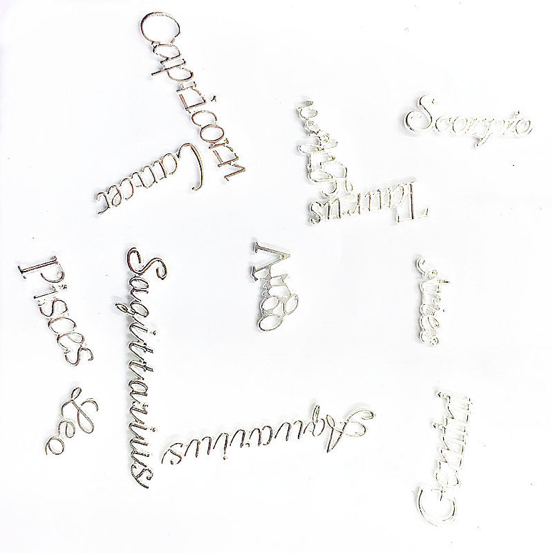 12 Constellation Charms Set Word Nail Charms For Nail Art Decoration