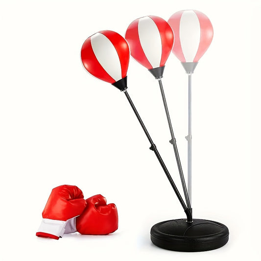 Kids Boxing Gloves & Bag Set Adjustable Punching Bag With Stand